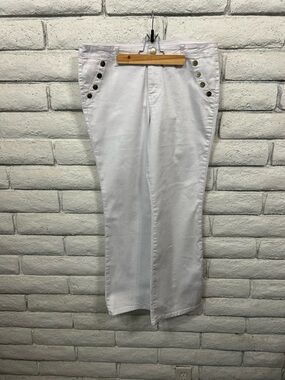 1822 Denim Jeans‎ White Denim Button Accent Solid Regular Size 16 Women